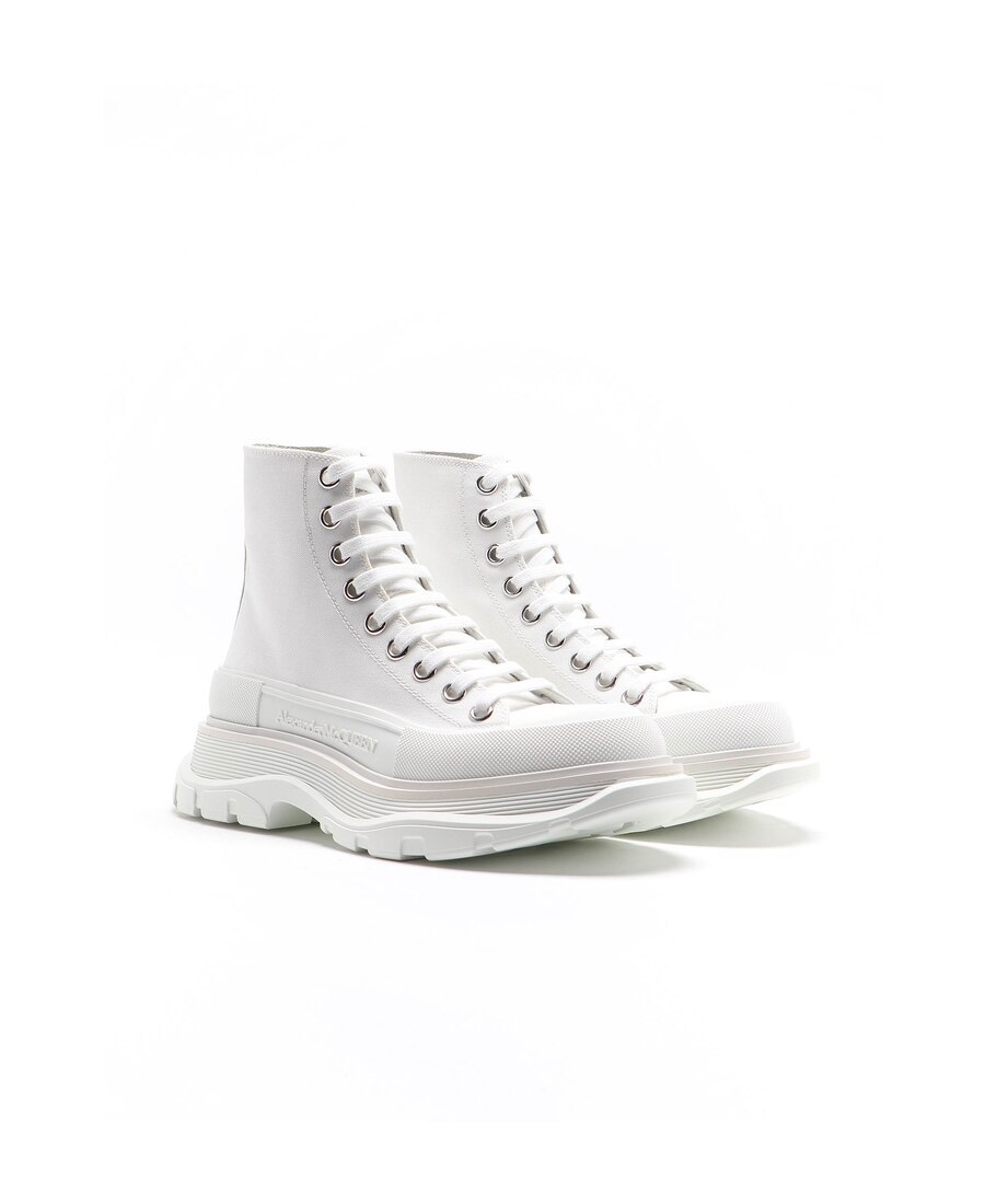 Alexander Mcqueen Tread Slick Ankle Boots In Animal Print