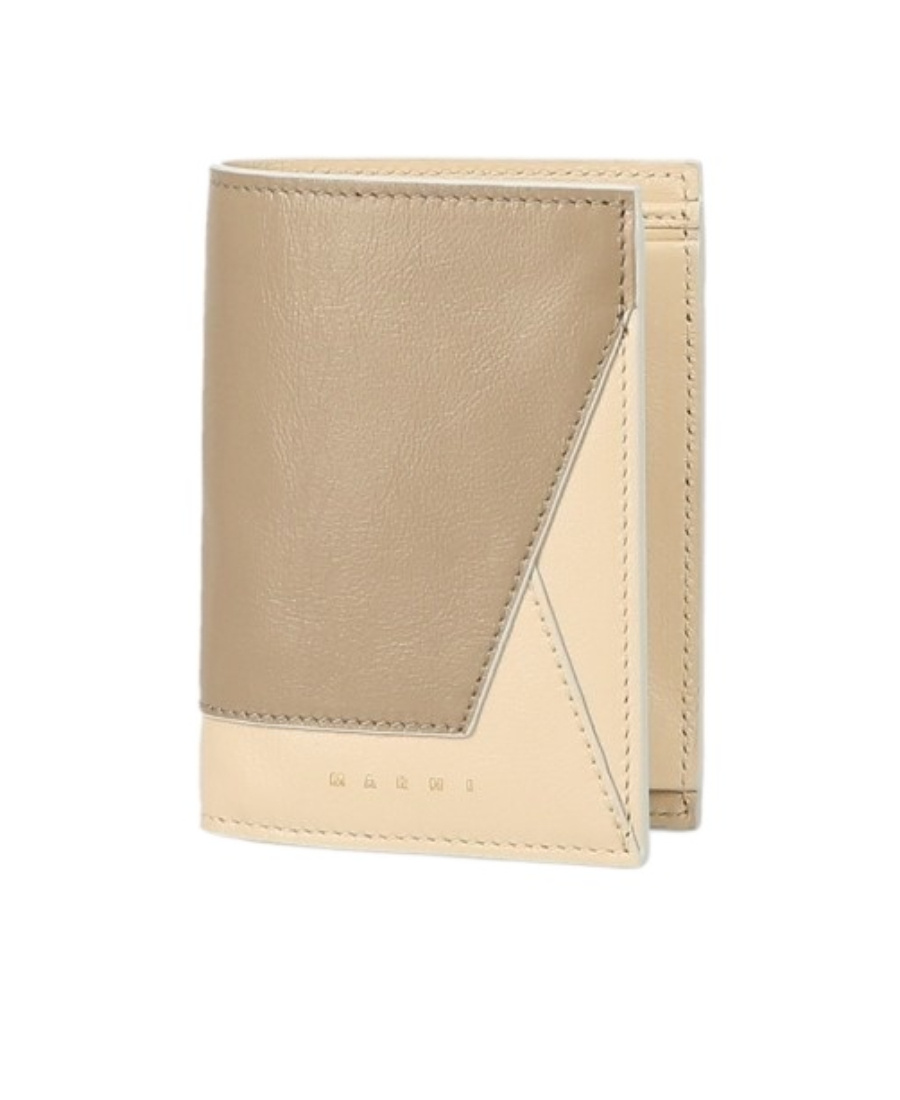 Marni Logo Wallet In Nude