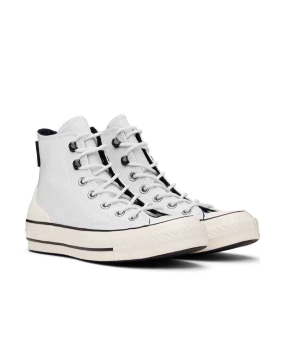 Converse Logo Decorated High-top Board Shoes In White