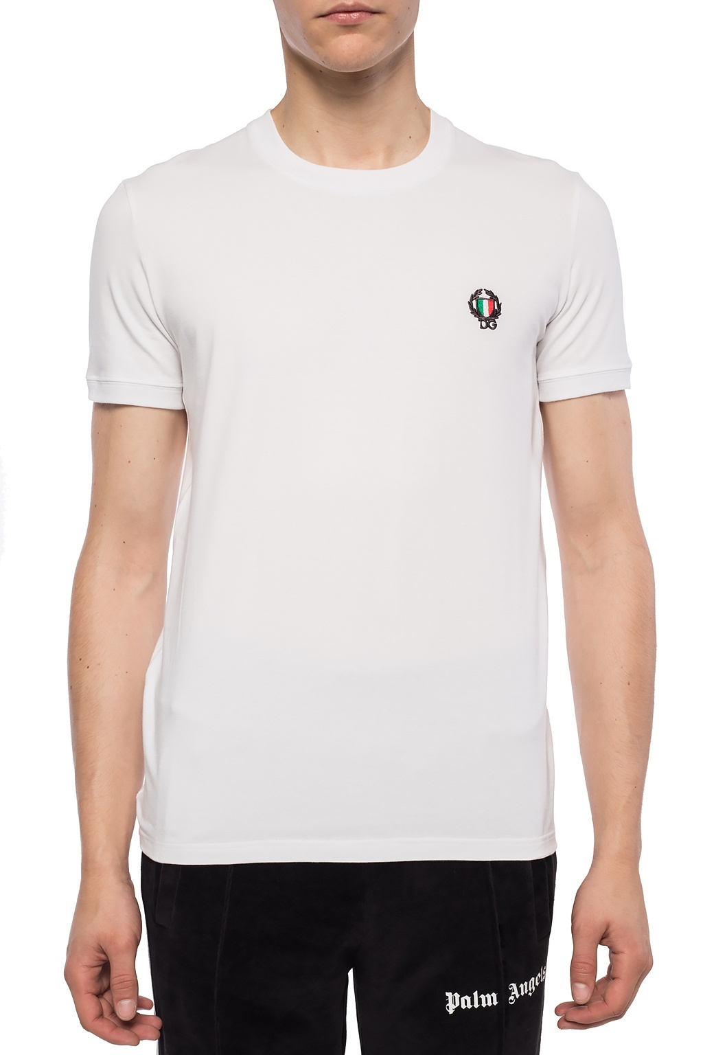 Dolce & Gabbana Logo-embroidered Short-sleeved T-shirt In White