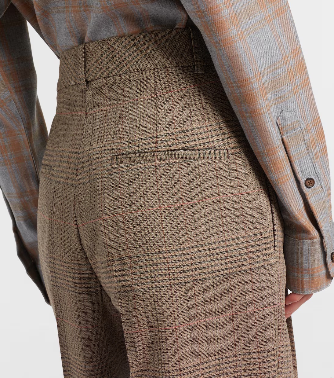 Rohe Plaid Straight-leg Casual Pants In Brown