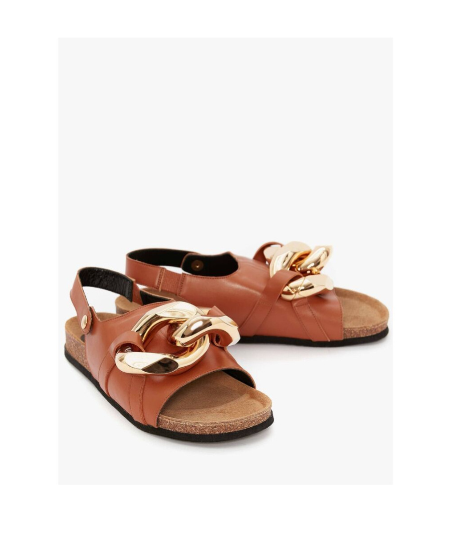 Jw Anderson Woman Sandals Tan Size 8 Calfskin In Brown