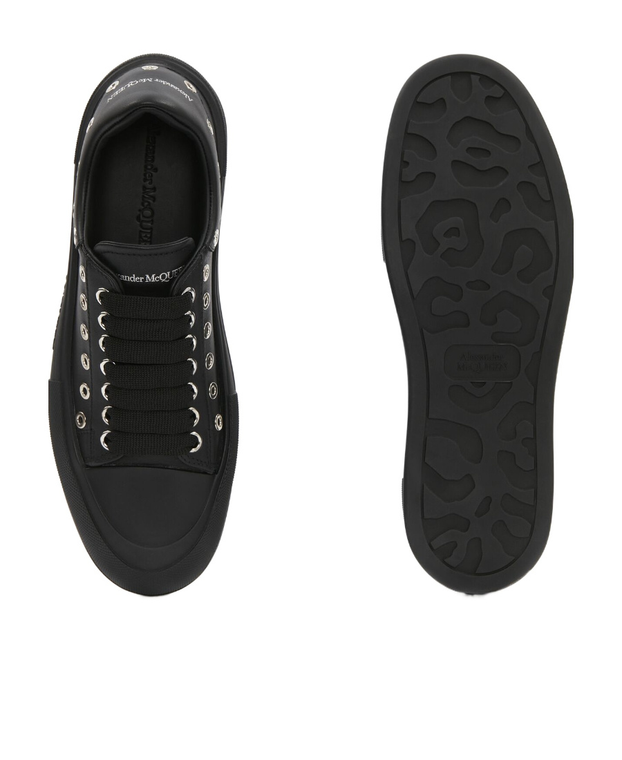 Alexander Mcqueen Deck Plimsoll Low-top Sneakers In Black