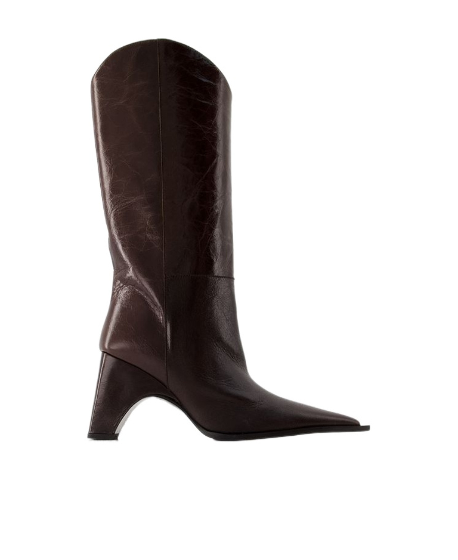 Coperni Pointed Short Boots In Brown