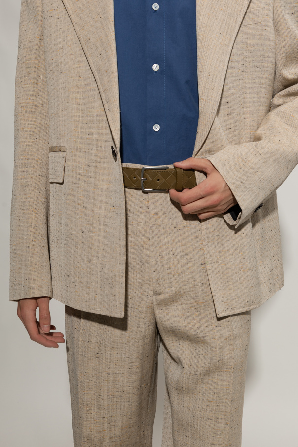 Bottega Veneta Logo Belt In Brown