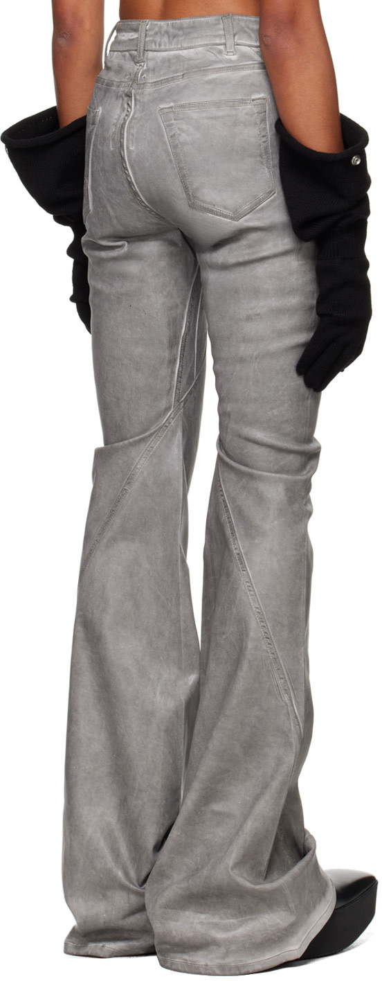 RICK OWENS DRKSHDW DIAGONAL CUT FLARED JEANS
