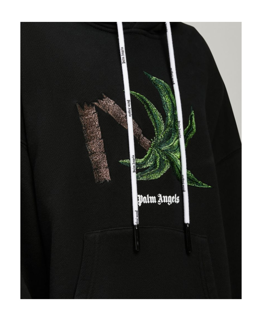 Palm Angels Oversize Broken Palm Graphic Hoodie In Black