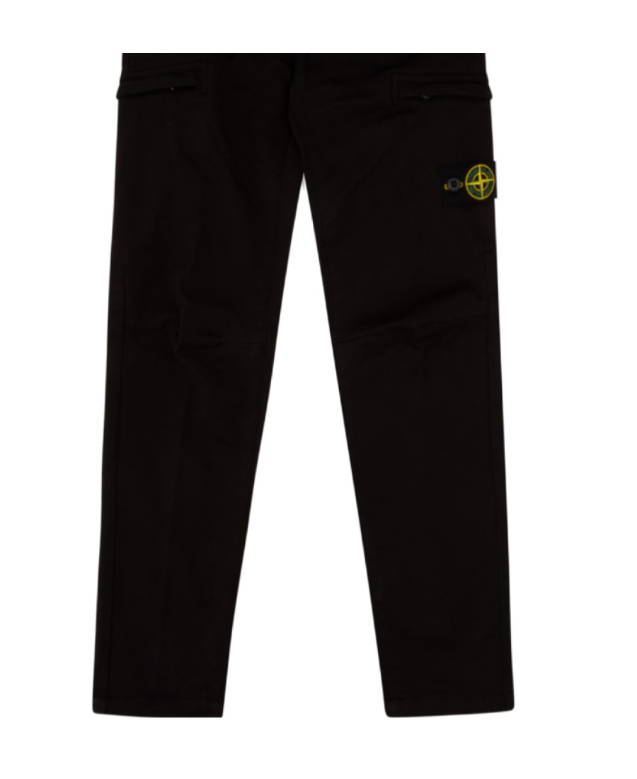 Stone Island Side Logo-patch Trousers In Black