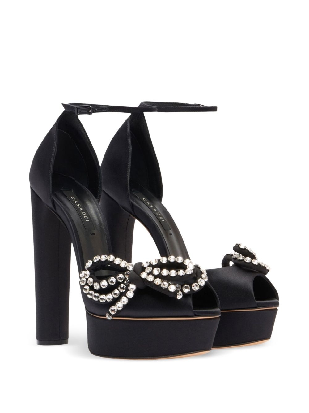 Casadei Julia Satin Platform 140 In Black