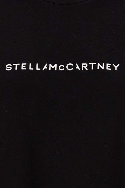 Stella Mccartney T-shirt With Logo Print And Crew Neckline In Black
