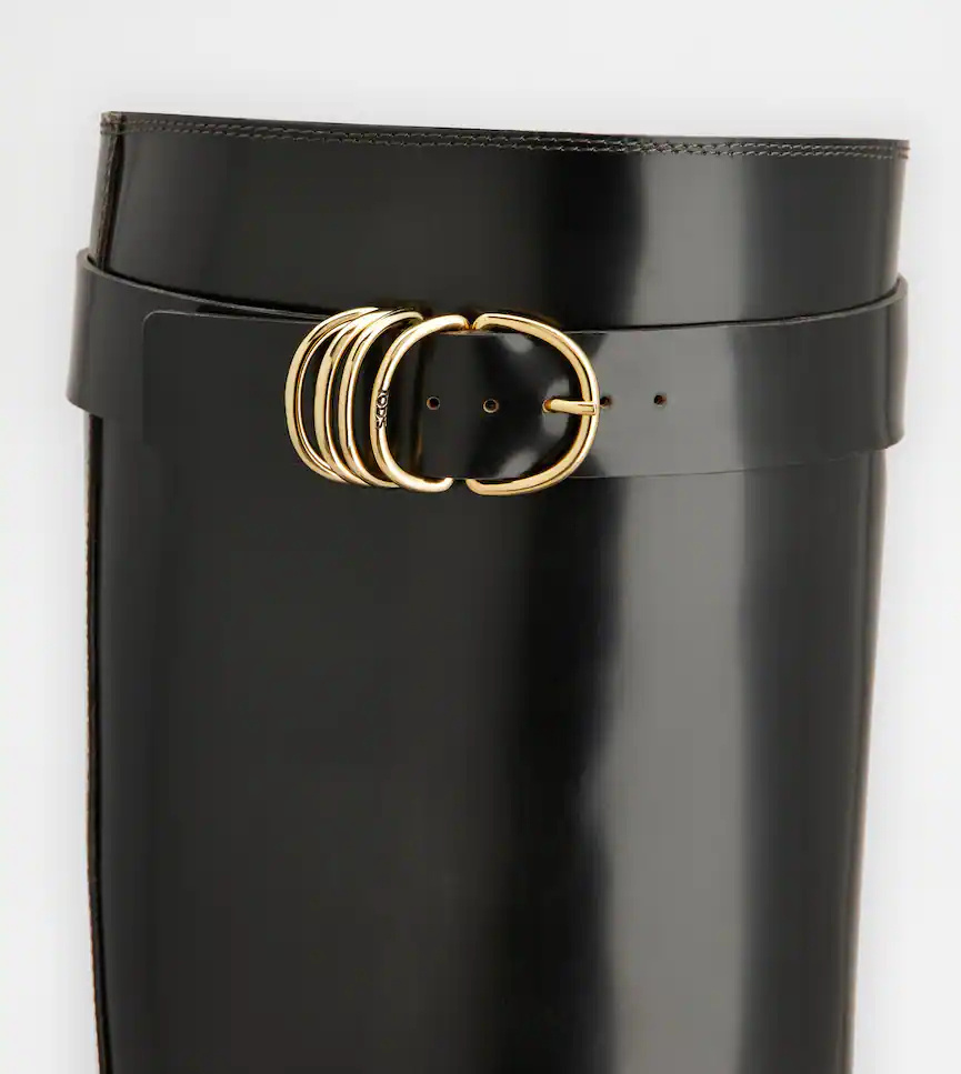 Tod's Leather Knee-high Boots In Black