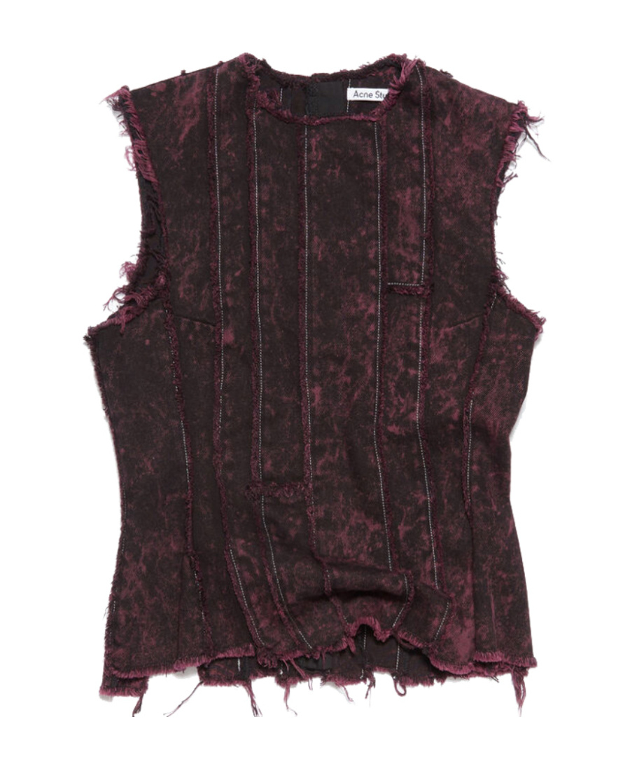 Acne Studios Jeans Sleeveless Vest In Black