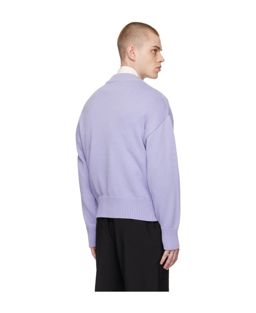 Shop Ami Alexandre Mattiussi Ami De C Ur Knitted Cardigan In Purple