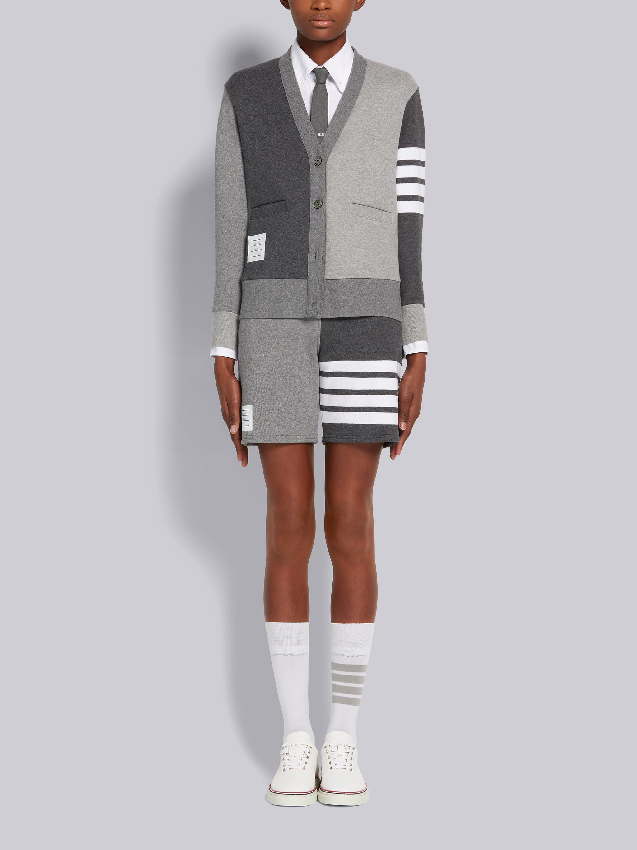 Thom Browne '4-bar' Grey Cotton Shorts In Brown