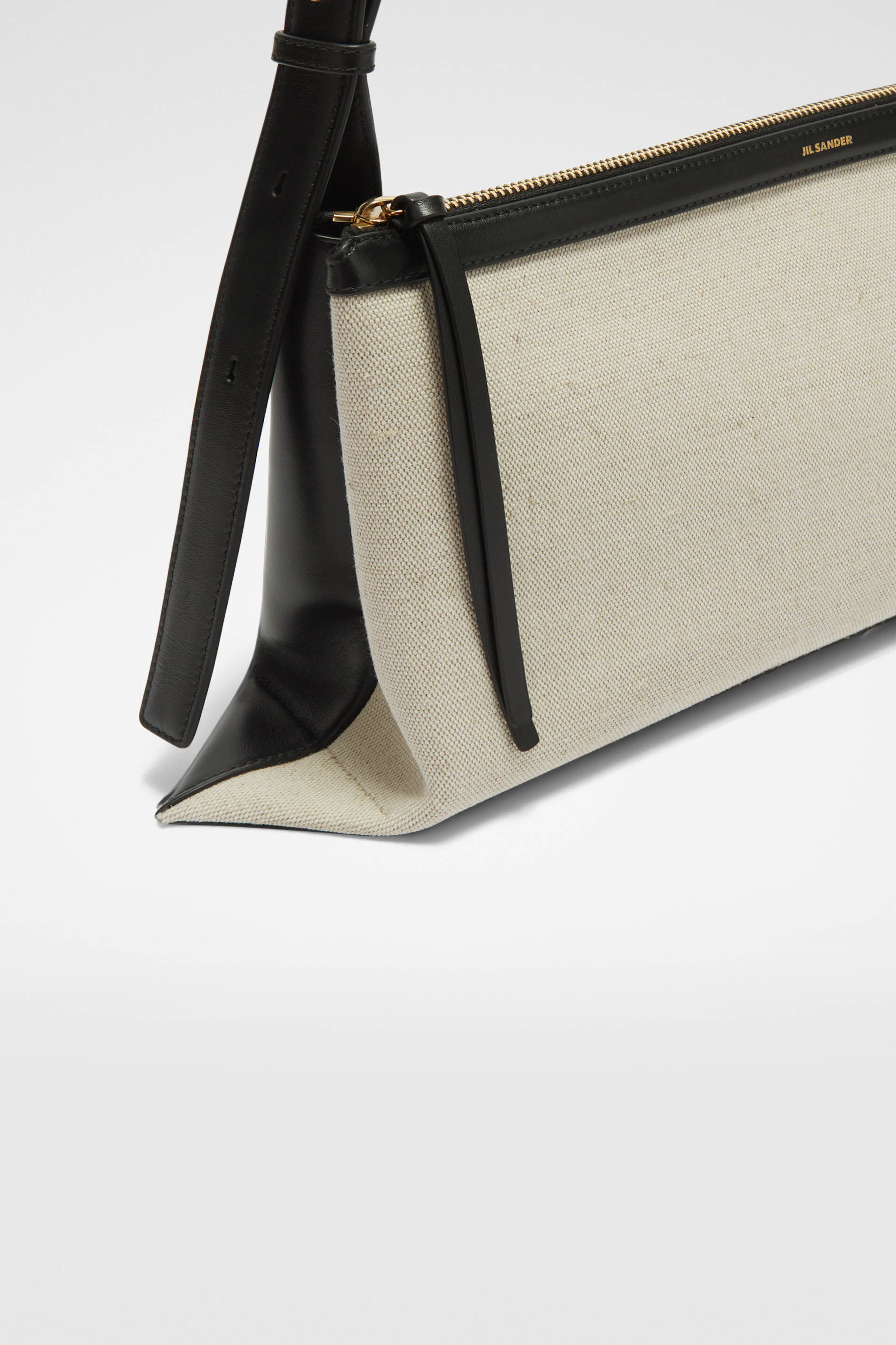 Jil Sander Small Logo-stamp Shoulder Bag In Nude