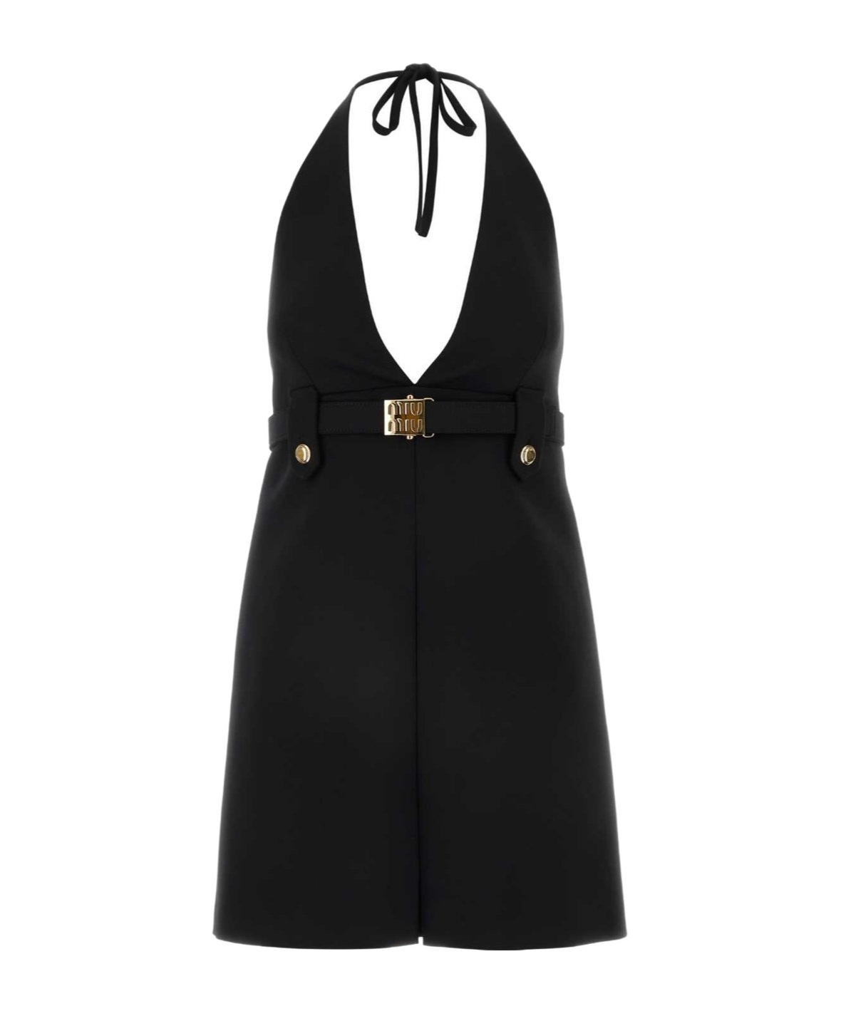 MIU MIU GRAIN DE POUDRE HALTER DRESS