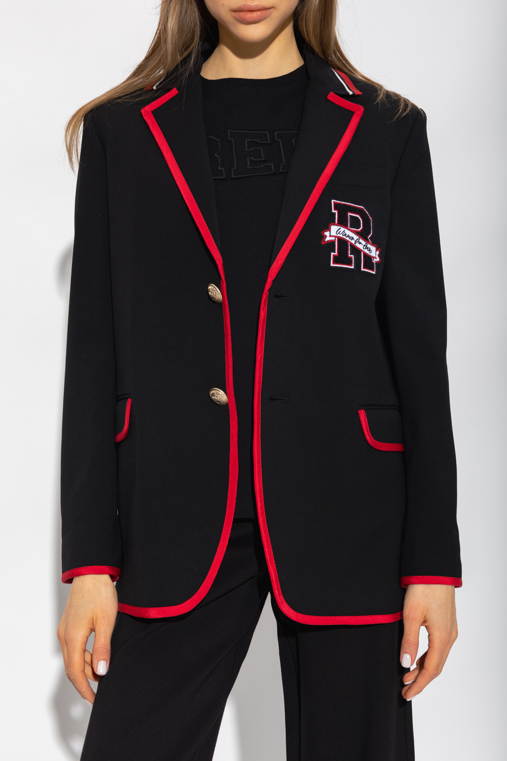 Red Valentino Single-breasted Suit Jacket In Black