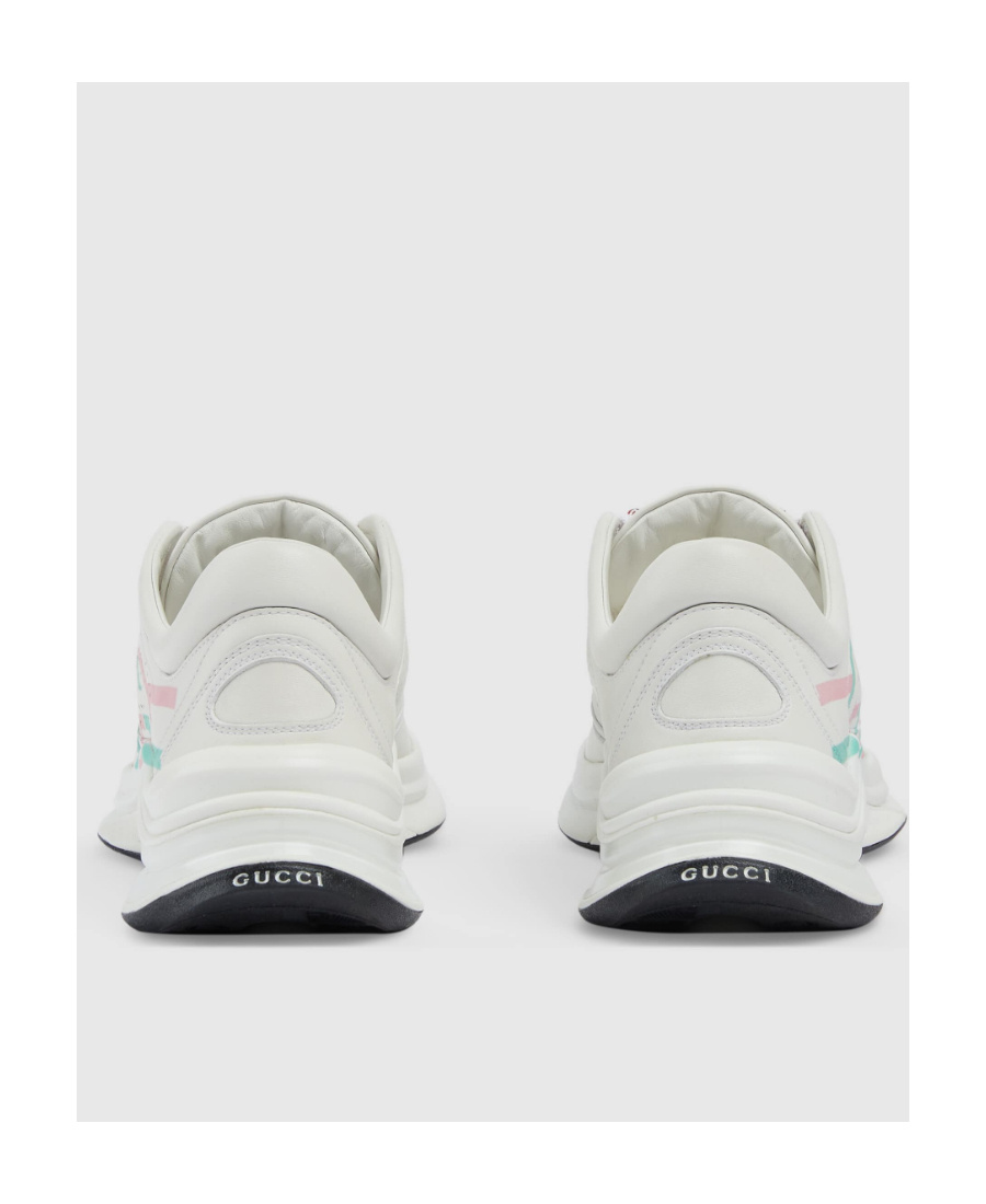 Shop Gucci Run Leather Sneakers In White