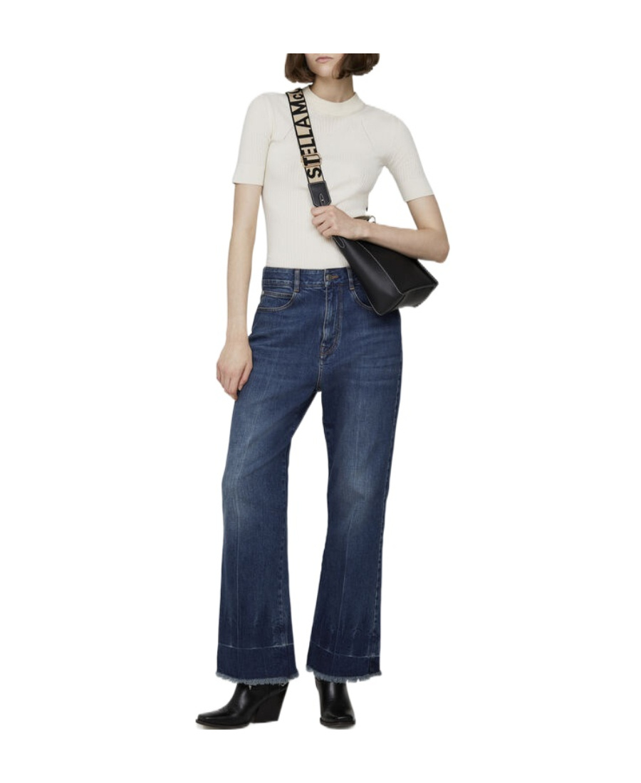 Shop Stella Mccartney Cropped Flared Jeans In Blue