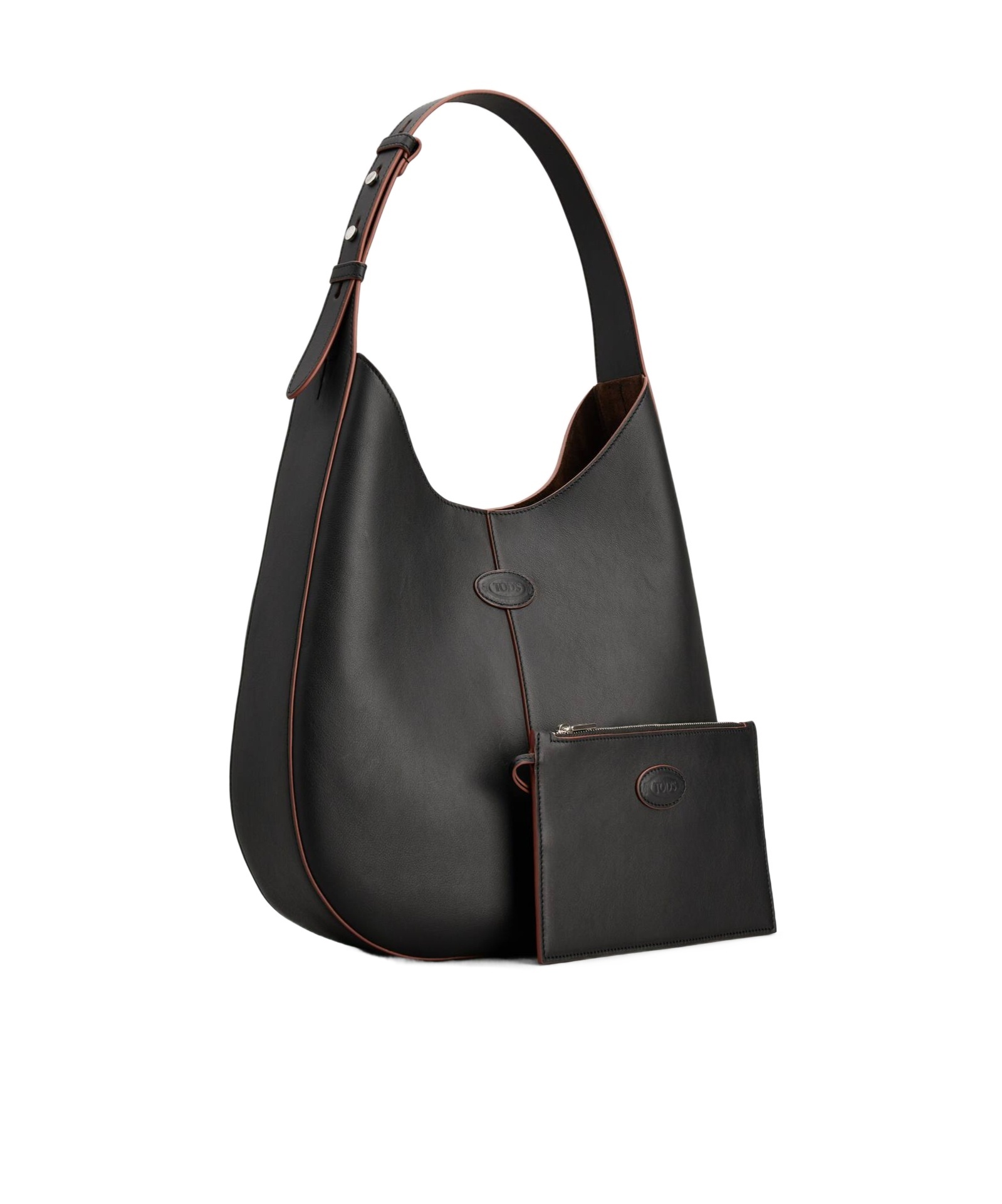 Tod's Hobo Bag Small Leather Shoulder Bag In Black
