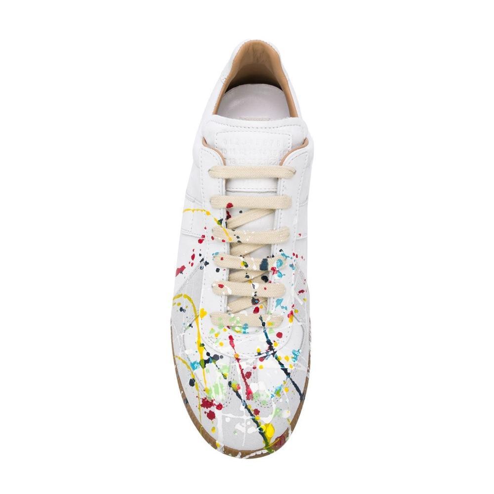 Maison Margiela Replica Paint Sneakers With Varnished Effect