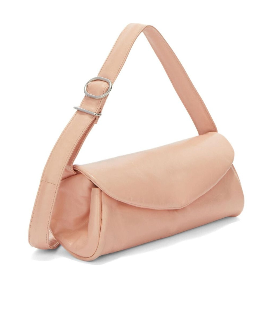 Jil Sander Cannolo Grande Leather Bag In Nude