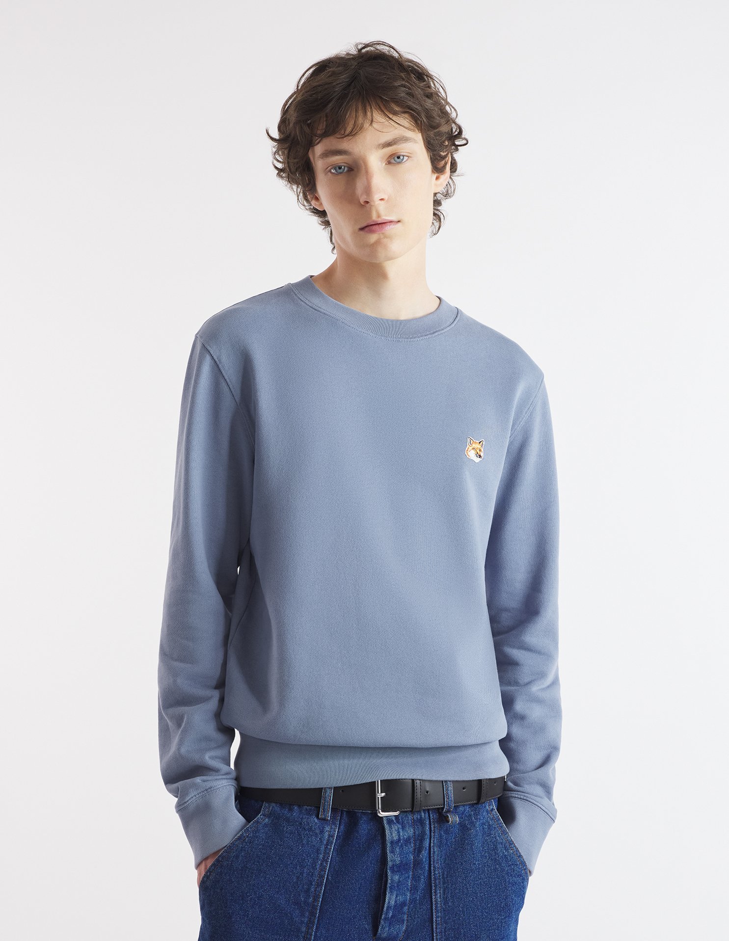 Maison Kitsuné Fox Head Patch Regular Sweater In Blue