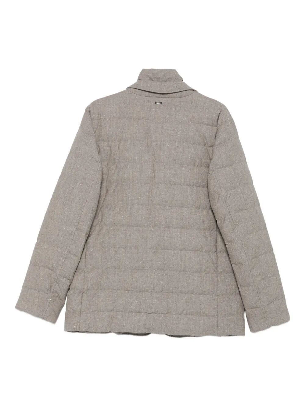 Herno Quilted Wool Jacket With Classic Collarfit In Gray