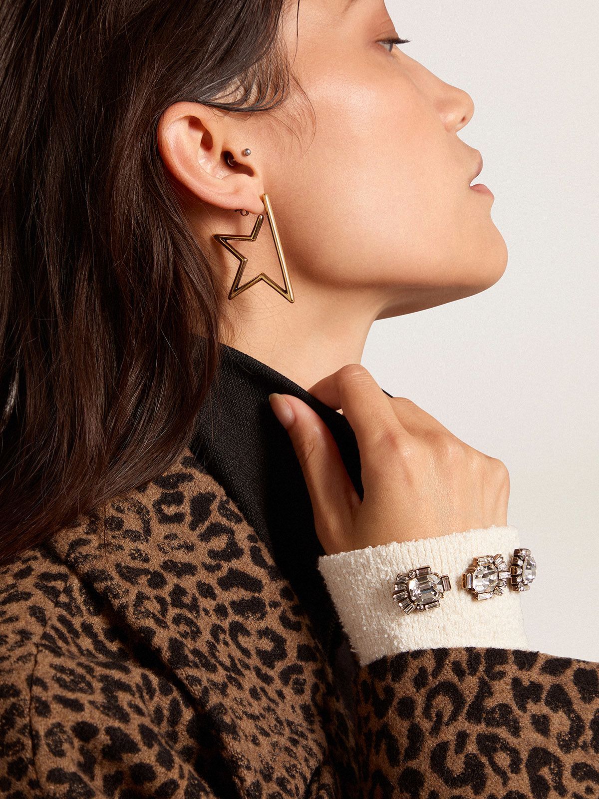 Golden Goose Star Jewelmates Collection Drop Earrings In Old Gold Color In Gold