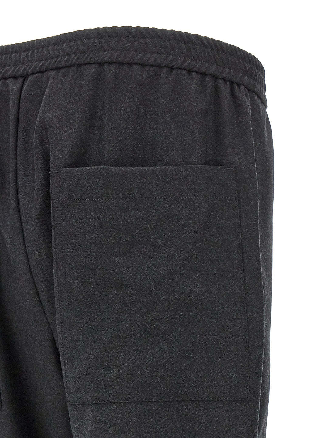 Shop Barena Venezia Bativoga Flannel Trousers In Black