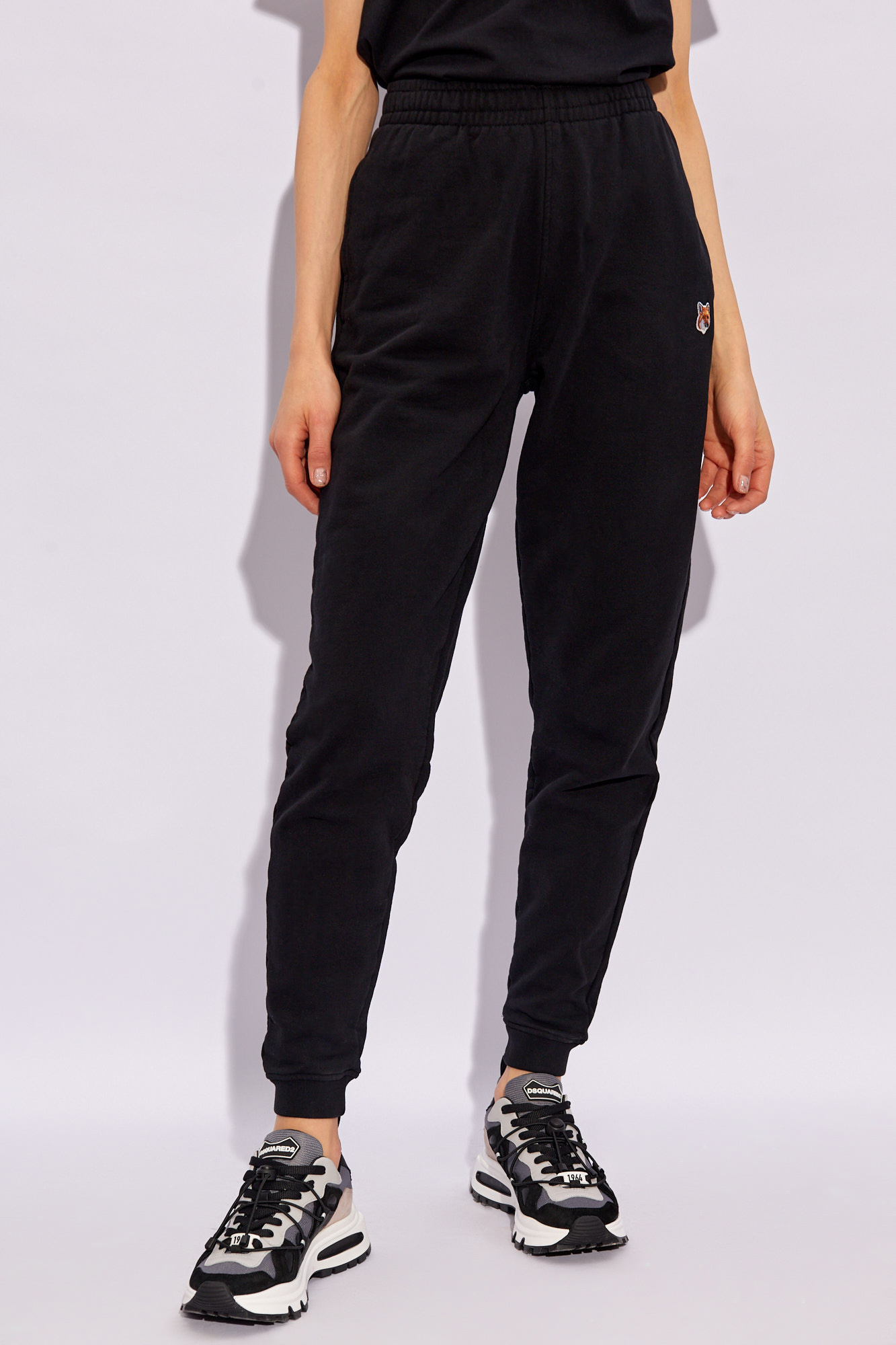 MAISON KITSUNÉ FOX-APPLIQUÉ TRACK PANTS
