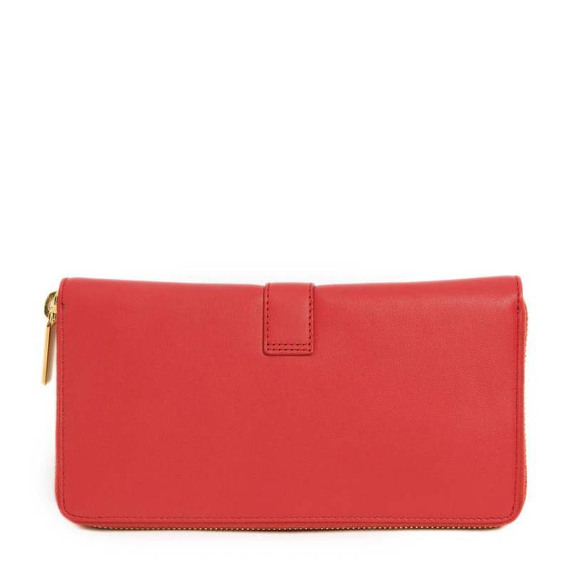 Saint Laurent Zip Wallet In Nude