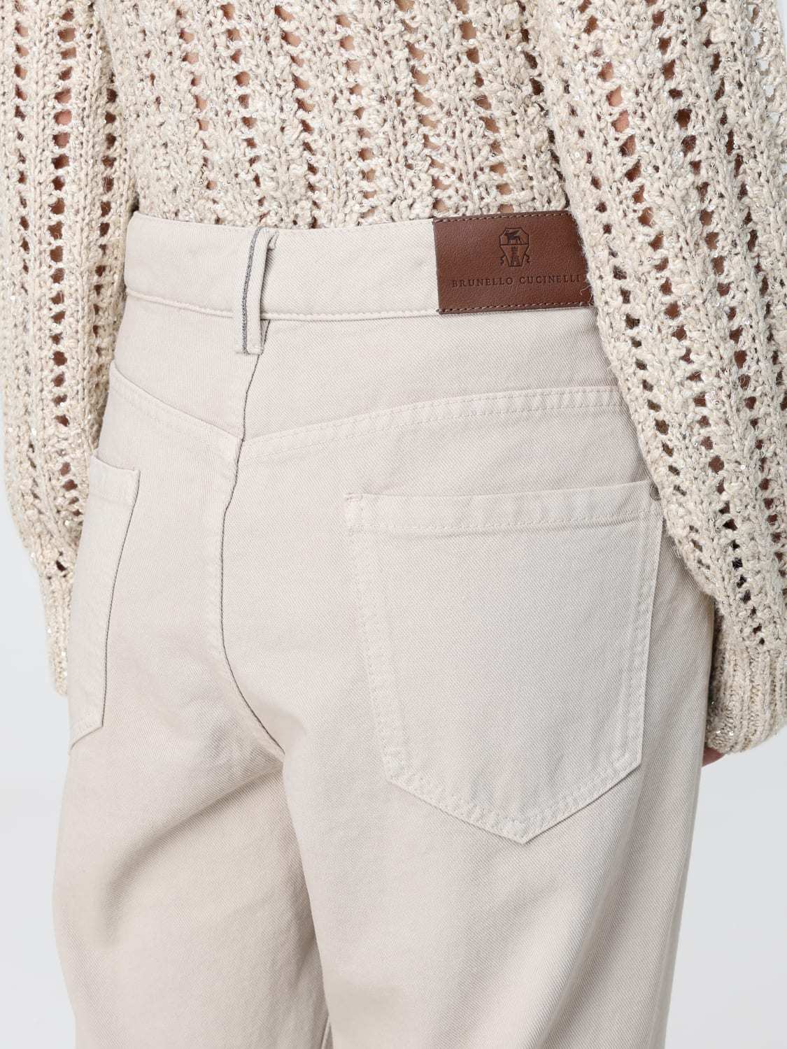 Shop Brunello Cucinelli Logo-patch Trousers In White
