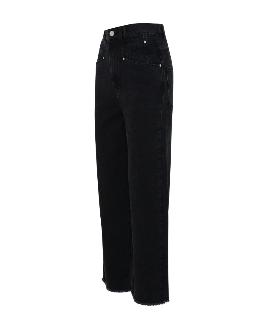 Isabel Marant Vetan High-rise Wide-leg Jeans In Black