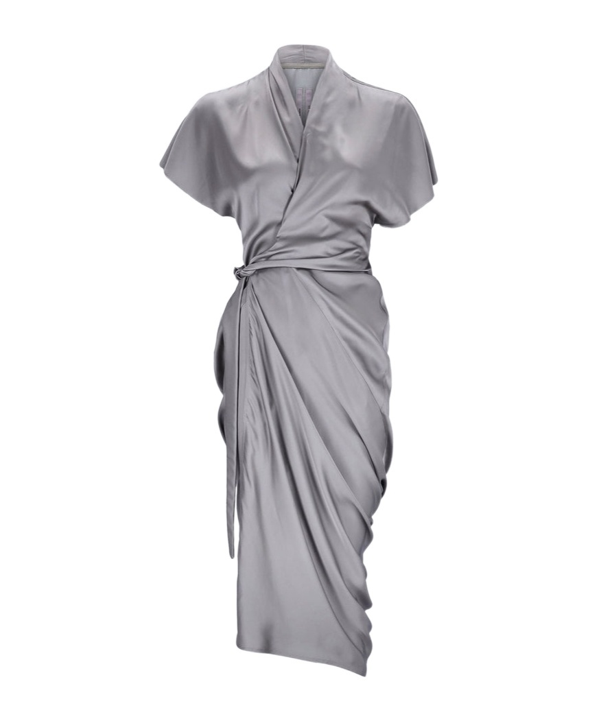 Rick Owens Short Sleeve Dress In Gray