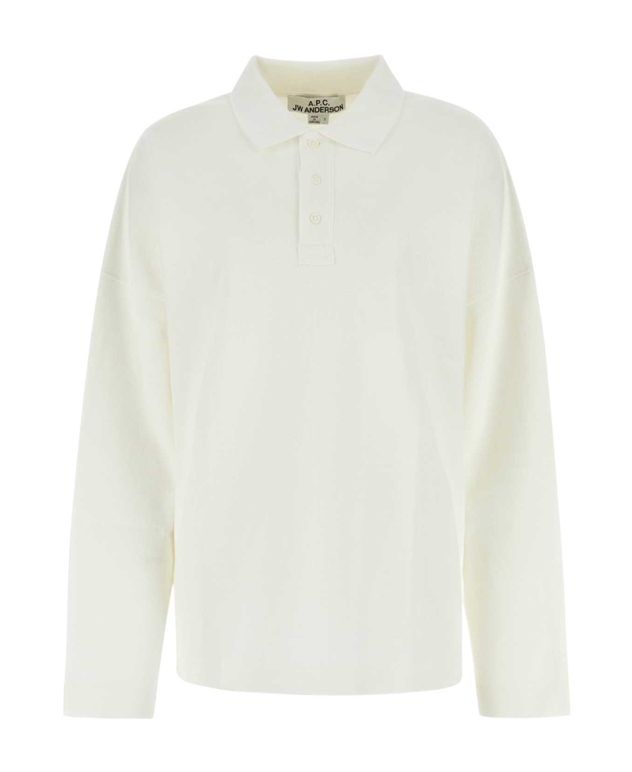 Shop Apc A.p.c. X Jw Anderson Long-sleeved Polo Shirt In White
