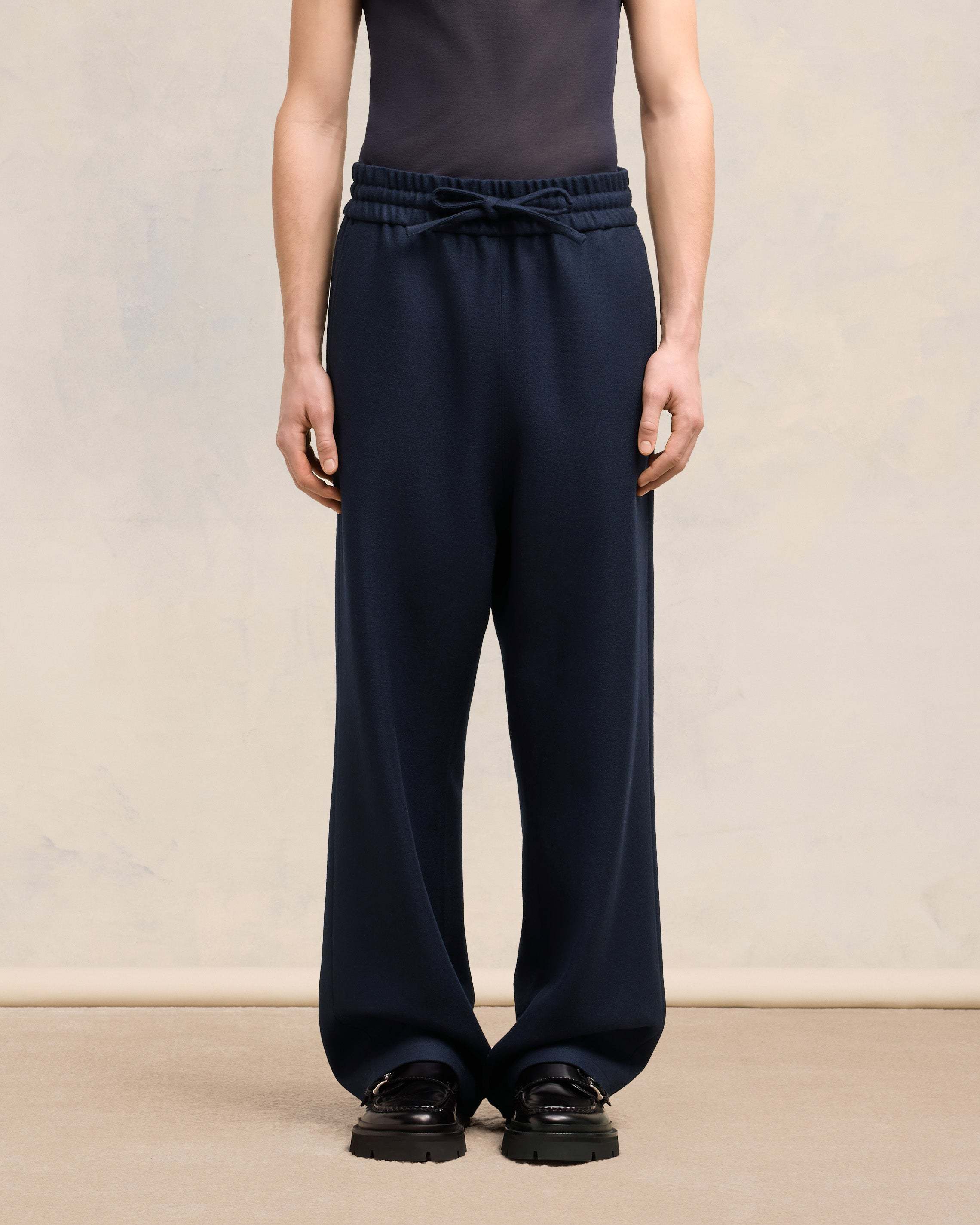 AMI ALEXANDRE MATTIUSSI AMI AMI PARIS WIDE ELASTICATED WAIST TROUSERS