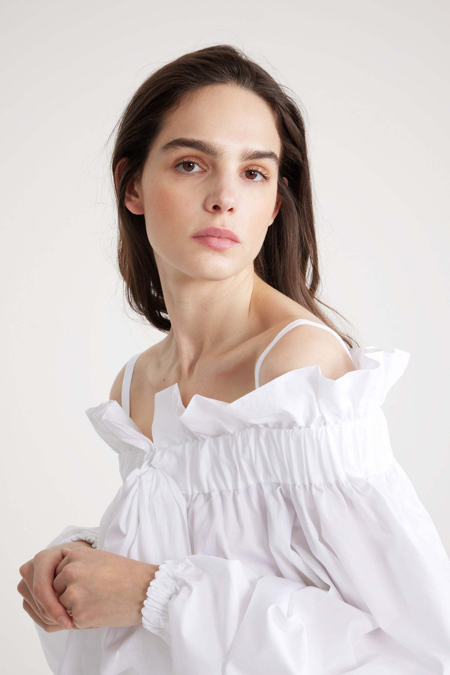 Shop Patou Bow-detail Cotton Crop Top In White