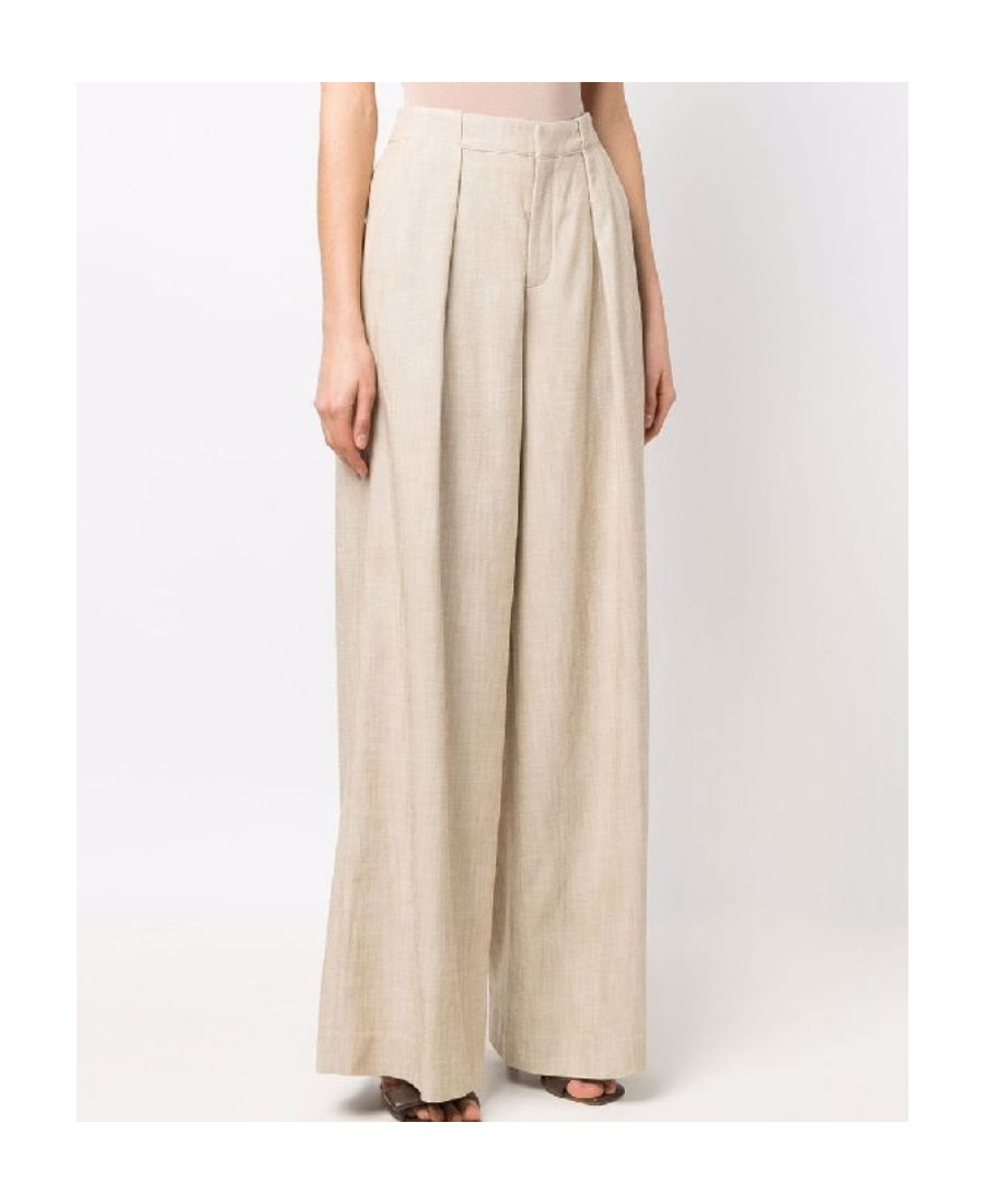 CLOSED PLEATED FLARED TROUSERS 