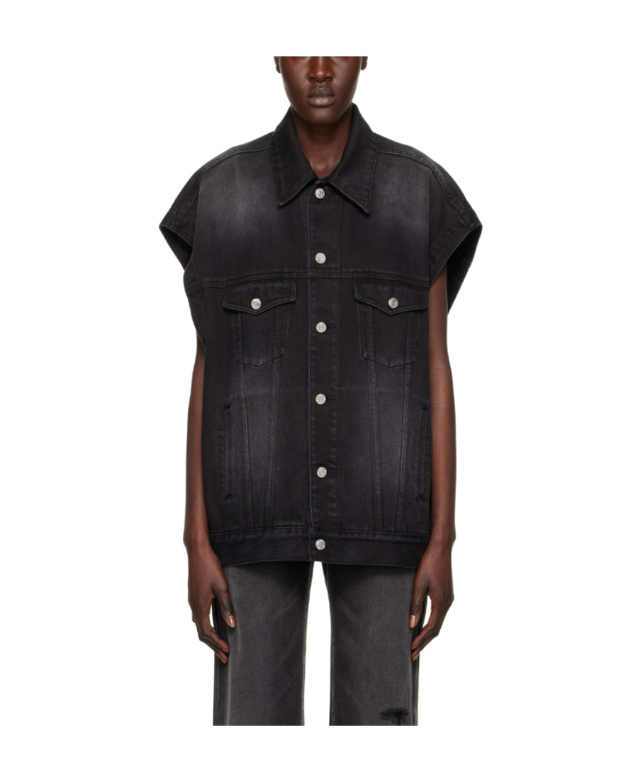 We11 Done Denim Vest In Black