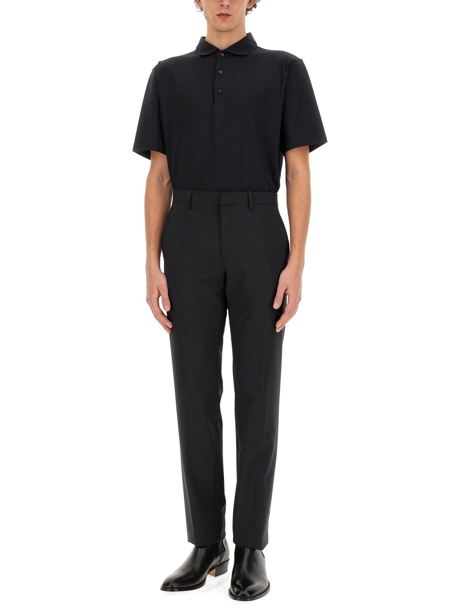 Lardini Black Jersey Polo With Classic Fit In Black