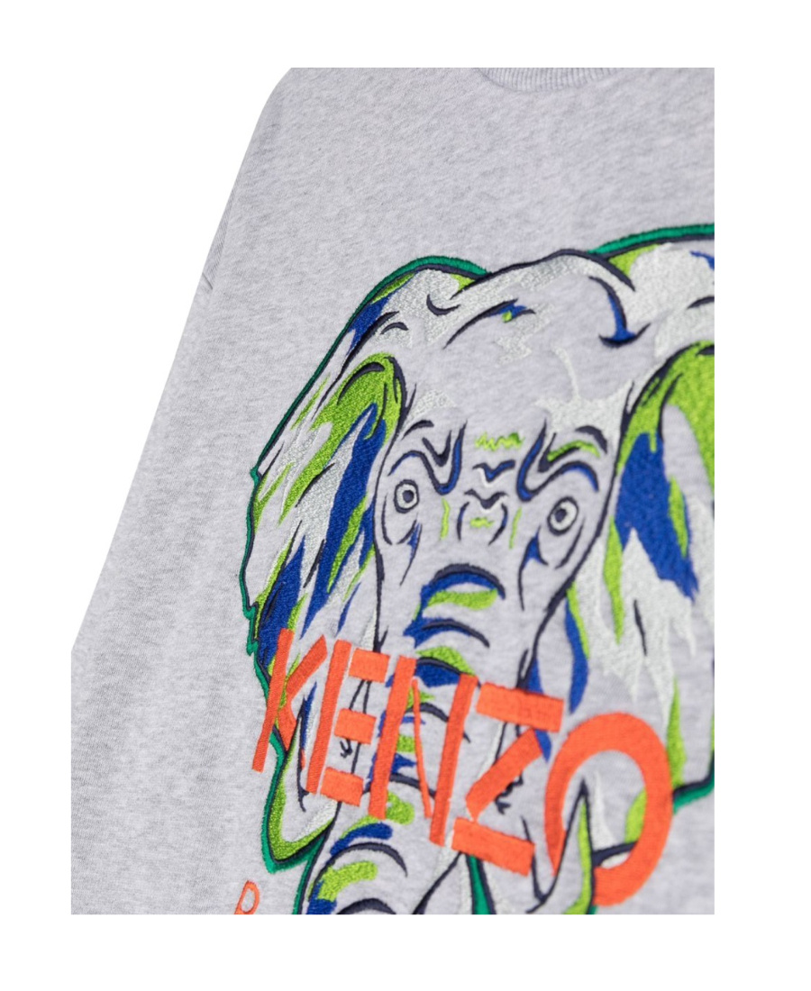 Kenzo Pattern Splicing Sweater In Gray