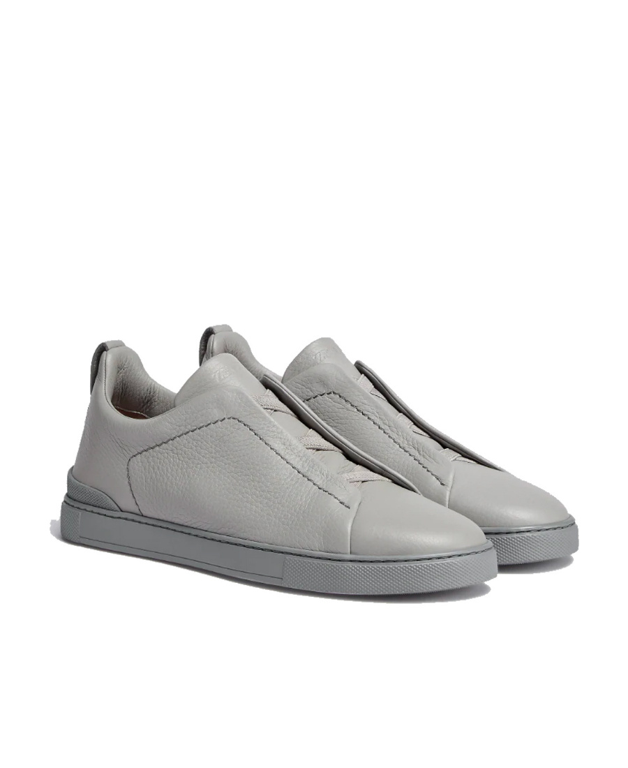 ZEGNA SLIP-ON LEATHER SNEAKERS
