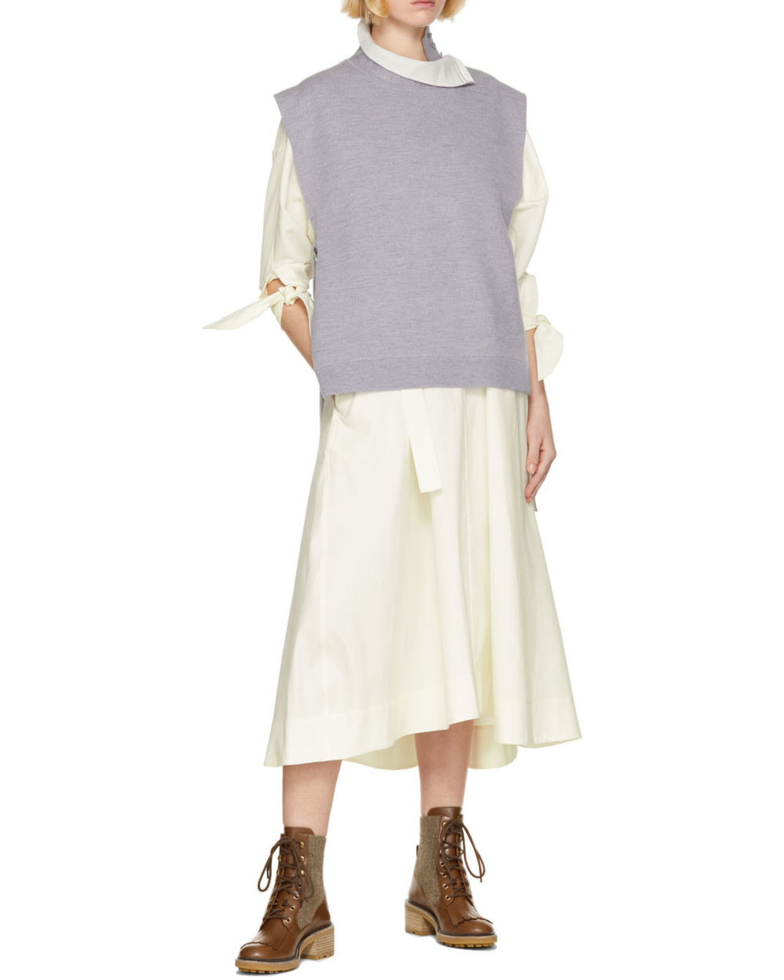 3.1 Phillip Lim Grey Double Face Wool Turtleneck In Gray