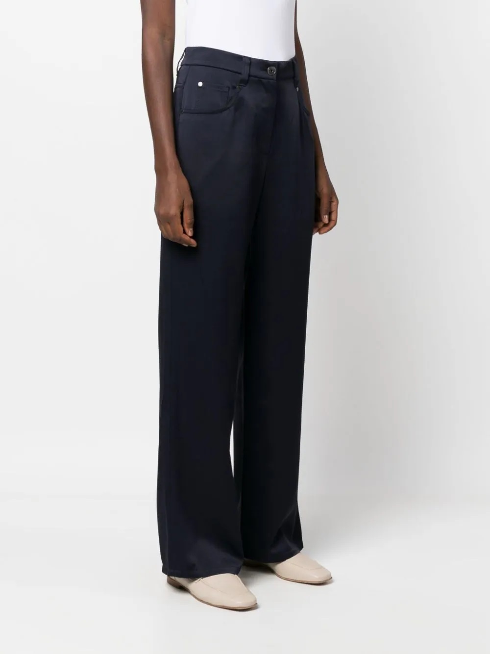 Brunello Cucinelli Straight-leg Satin-finish Trousers In Black