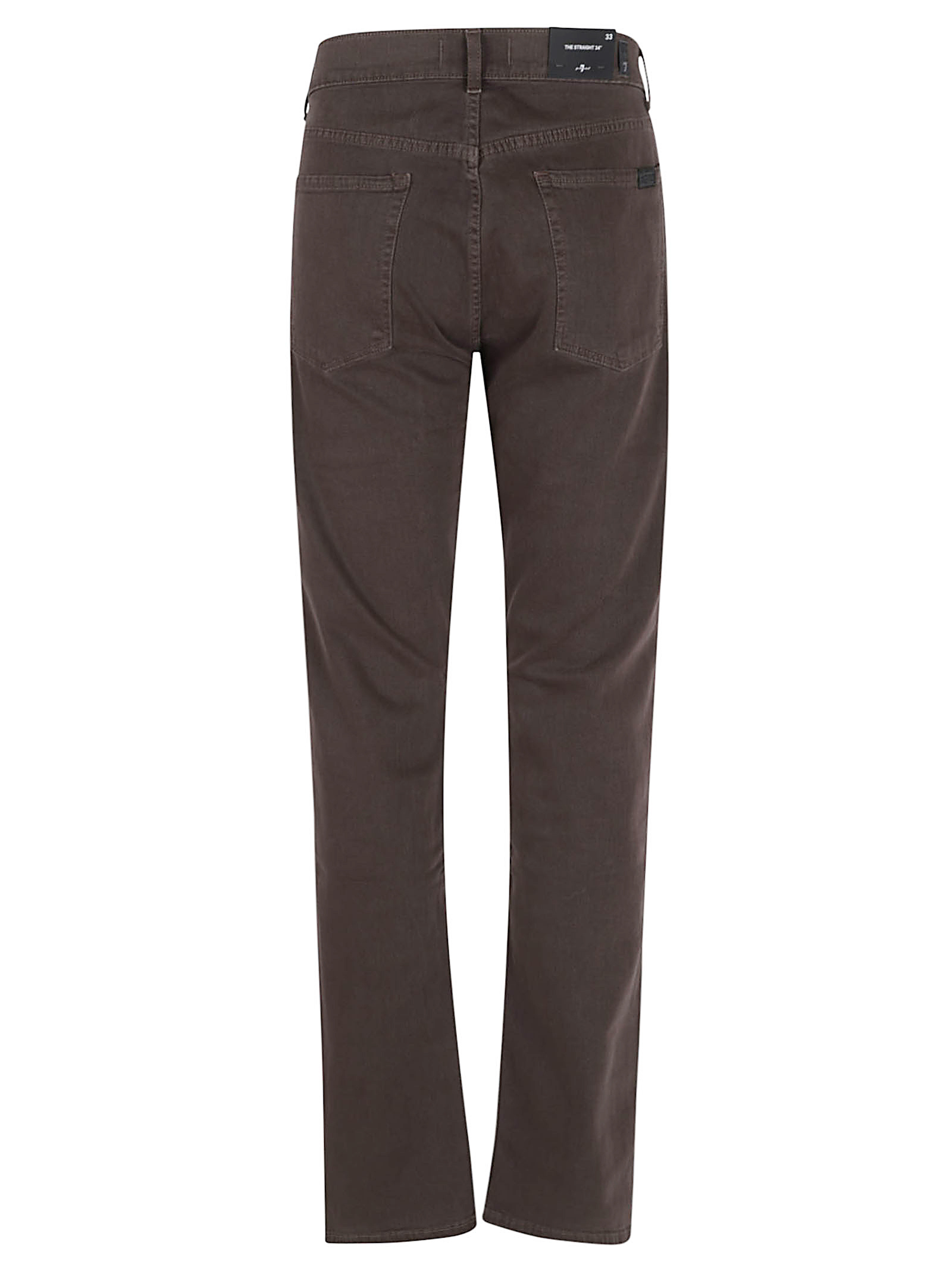 7 For All Mankind The Straight Linen Denim Trousers In Black