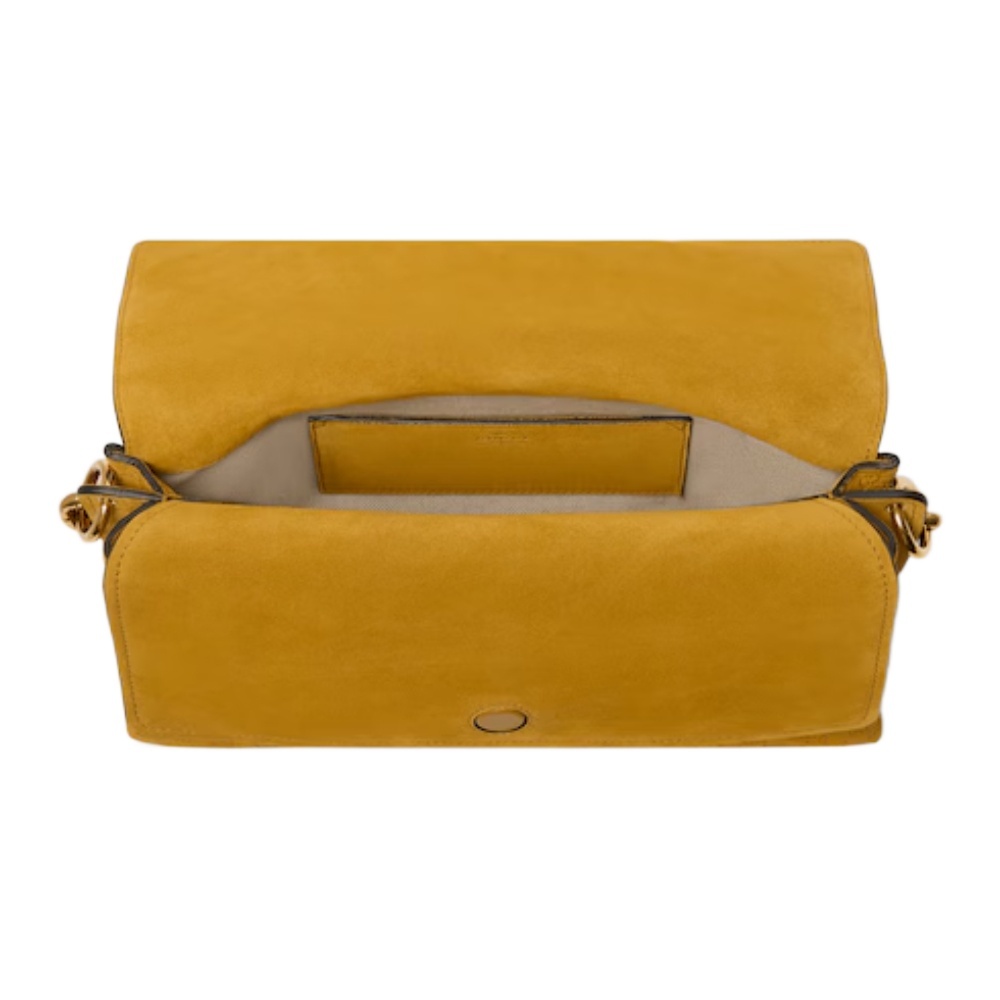 Gucci Women Suede Shoulder Bag With All-over Gg Motif In Yellow