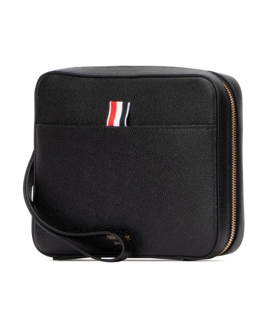 Thom Browne Textured Zip Pouch In Black