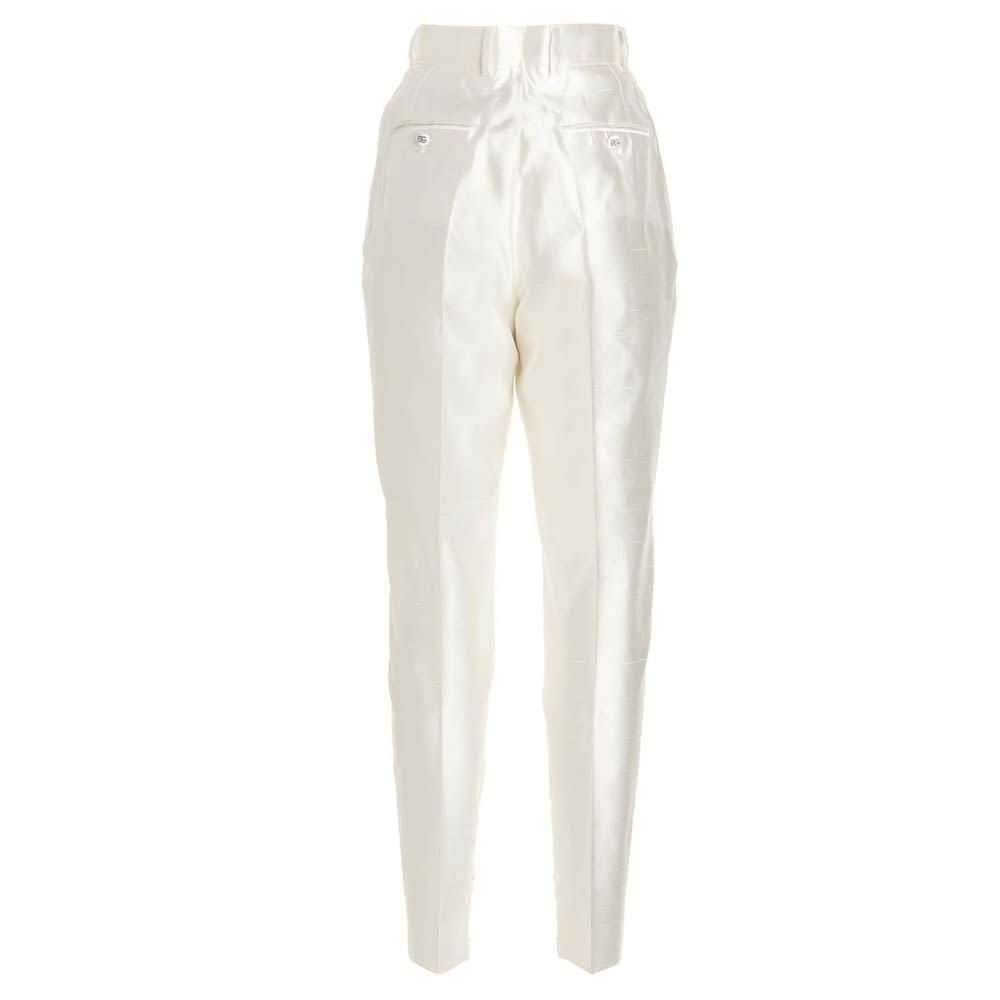 Dolce & Gabbana Silk Paperbag-waist Trousers In White