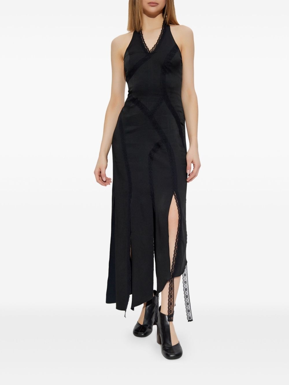 Avavav Lace-detailing Midi Dress In Black